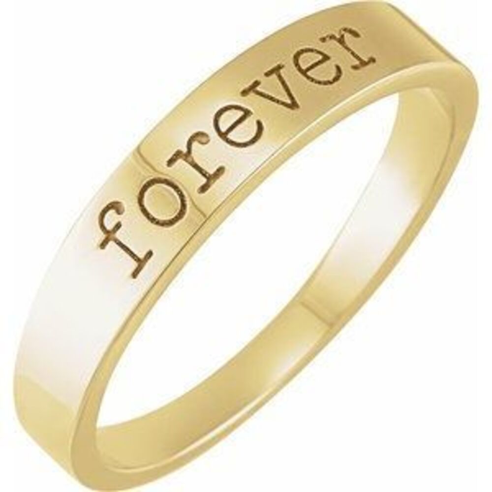 14k Yellow "Forever" Stackable Ring Size 5 - image 1